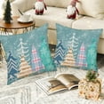 thumbnail image 2 of Winter Snowflake Christmas Tree Throw Pillow Covers 18x18 Inch Xmas Trees Winter Holiday Star Buffalo Plaid Pillows Cushion Case Decoration for Sofa Couch Set of 2, 2 of 6