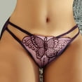 thumbnail image 2 of Gibobby Tangas de mujer ilusion Ropa interior de encaje grande y gordo para mujer, ropa interior calada Sexy, triángulos de bordados sin rastro para mujer(Morado,M), 2 of 4