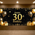 thumbnail image 6 of LUUFILx Happy 30th Birthday Backdrop Banner Golden Balloons Decorations Photography Props Party Supplies Festive Background Celebration Decor, 6 of 7