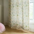 thumbnail image 6 of Vireellx Boho Curtains 96 Inch Length 2 Panels Leaf Semi Sheer Drapes Tassel Rod Pocket Bohemian Bedroom Window Curtain Panels for Living Room Farmhouse Geometric Striped Window Treatment, 6 of 8