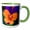 Green/White, variant on 3drose, Pansy Viola Tricolor Flower of Vibrant Orange and Violet Colors, 11oz Mug