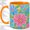 Orange, variant on Colorful Daisy Accent Mug, 11oz Ceramic Coffee Cup for Flower Lovers