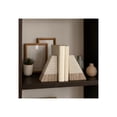 thumbnail image 4 of Decorative Two Tone Pyramid Marble Bookends - Modern Book Ends for Bookshelf Decor and Book Accessories - Versatile Decor Accent for Office, Desk Decor, and Home Library - Set of 2, 6", White & Tan, 4 of 12