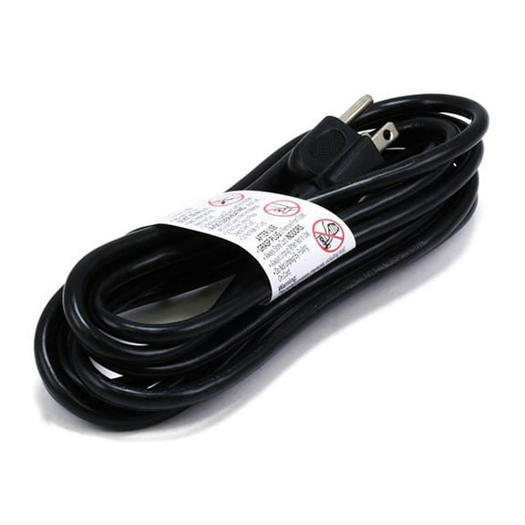 10ft 18AWG Power Cord Cable w/ 3 Conductor PC Power Connector Socket (C13/5-15P) - Black