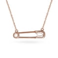 thumbnail image 3 of Bling Jewelry Womens Support Symbol Pendant Necklace CZ Accent Safety Pin Rose Gold Plated Silver, 3 of 5