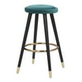 thumbnail image 4 of Cavalier Glam Counter Stool In Black Wood And Green Velvet With Gold Accent - Set Of 2, 4 of 7