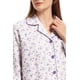 thumbnail image 3 of GLOBAL Conjunto de Pijamas de Franela para Mujer, Pijamas 100% Algodón para Mujer, Ropa de Estar por Casa, Manga Larga, Botón, Cordón en la Cintura, Ropa de Dormir Cálida, Elegante Flor Morada S, 3 of 7