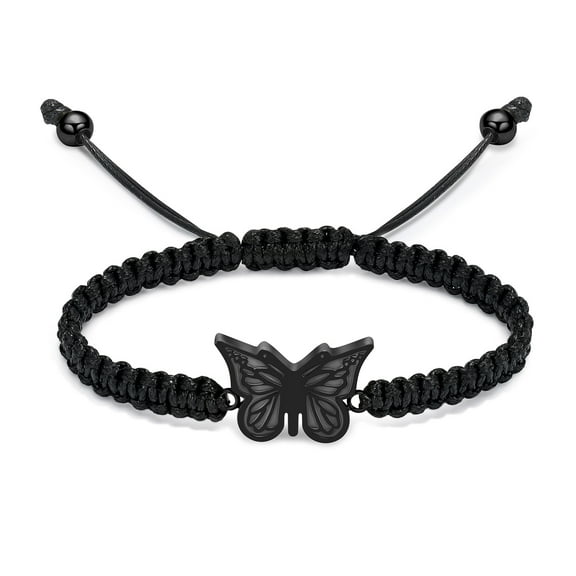 Butterfly Urn Pendant Braided Rope Bracelet Funeral Urns Bracelets for Cremation Ashes Memorial Jewelry