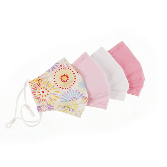 Children Small Fitted Cotton Cloth Face Mask w/ Filter Pocket - Reusable Fabric Comfortable Face Mask - 3 Layer - Washable w/ Adjustable Ear Loops and Nose Bridge - Variety Pack B