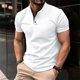 thumbnail image 2 of Mens Manga Corta Botón Abajo Camisas con Bolsillo Color Sólido Stand-Up Collar Blusa, Botón de la Moda de Bolsillo para los Hombres, Lavado de Manos Casual, 2 of 5