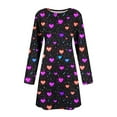 thumbnail image 5 of Ltctricy Valentine's Day Dresses for Women Lounge Long Sleeve A-Line Beach Dress Casual Fashion Crewneck Flowy Dress, 5 of 5