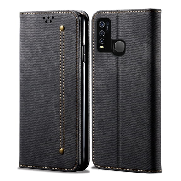 For Vivo Y50 Denim Texture Casual Style Horizontal Flip Leather Case with Holder & Card Slots &