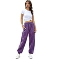 thumbnail image 5 of HKYNLAG Baggy Sweatpants for Women Drawstring Cinch Bottom Sweatpant High Waist Loose Fit Workout Running Athletic Jogger Pants Lounge Trousers with Pockets Purple XL, 5 of 5