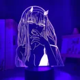 thumbnail image 3 of Lámpara de Anime Zero Two para niños y niñas, luz nocturna 3d con Control remoto, 16 colores, regalo de Manga, Darling in The Franxx, 3 of 5