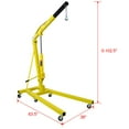 thumbnail image 2 of Engine Hoist with Lever, 2 Ton Folding Cherry Picker Shop Crane Hoist Lift, Heavy Duty Hydraulic Engine Crane with 6 Casters, Engine Hoist Lever for Engine Lifting Loading, 2 of 7