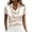A-Beige, variant on Womens Summer Tops Satin Cowl Neck Blouse Elegant Short Sleeve Collared Silk Like Work Office Tops