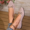 thumbnail image 4 of Gpaecead Women's Metal Bow Knit Flats Pointed Toe Breathable Slip On Ballet Shoes With Cushioned Insole For Office And Casual Pink, 4 of 7