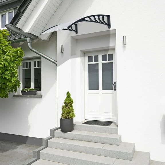 Zimtown 39"x29" Black Window and Door Awning, Weather Resistant