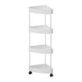thumbnail image 1 of Estante de esquina rodante multiusos de gran capacidad para baño y cocina. 4 niveles blancos, 1 of 9
