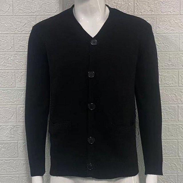 Suéter de hombre de otoño e invierno con cuello en V y manga larga ajustado
