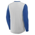 thumbnail image 3 of Men's Fanatics Gray/Royal Los Angeles Dodgers Clubhouse Long Sleeve Henley Shirt, 3 of 3