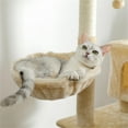 thumbnail image 6 of Pefilos 56" Multi-Level Cat Tree Tower House for Indoor Cats, Cat Condo Plush Perch with Scratching Posts, Hammock Basket, Beige, 6 of 9