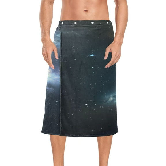 Mens Shower Wrap Adjustable Bath Wrap Towel Body Towels for Gym Shower Sauna Spa Beautiful Nebulae 60x28