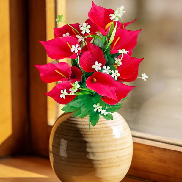 Flores artificiales de nenúfar para decoración del hogar, oficina, arreglos de mesa para bodas, flores de seda duraderas, tallos flexibles, 55x40 cm