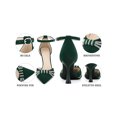thumbnail image 3 of BLISSFUL STEP Pointed Toe Ankle Strap Rhinestone Stiletto High Heel Pumps for Women Dark Green 8.5, 3 of 6