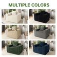 thumbnail image 4 of 41.5" Boneless Chair, Black Corduroy Cloud Single Sofa with Cup Holders and Storage Pockets, Chaise Lounge Chair for Living Room, No Assembly Required, 4 of 12