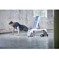 thumbnail image 7 of Reebok Fitness Delta Deck Multipurpose Adjustable Weight Bench Aerobic Strength Training Incline and Decline, White/Blue, 7 of 7