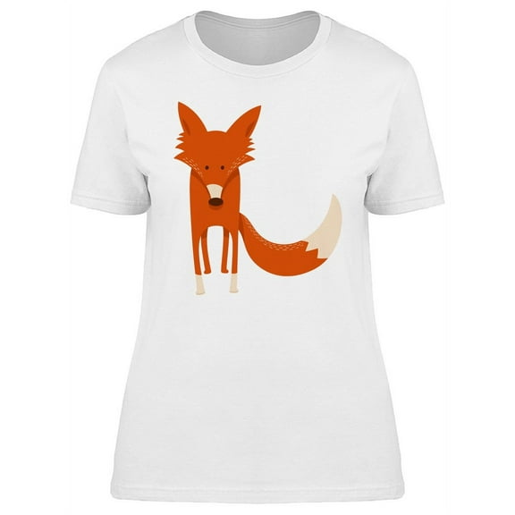 Adorable Cartoon Fox T-Shirt Women -Image by Shutterstock, Female x-Large