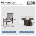 thumbnail image 2 of ALAULM 5 Piece Outdoor Conversation Sets, 4 Textilene Fabric Fixed Chairs with Metal Frame and w/48in Propane Round Fire Pit Table for Deck Garden Backyard Porch,Brown, 2 of 7