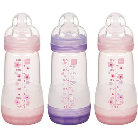 MAM - Girls' 8-oz. Bottles, 3-Pack, BPA Free