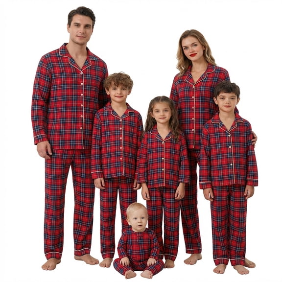Yotami Matching Family Christmas Pajamas Set Plaid Holiday PJs Loungewear