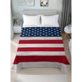 thumbnail image 2 of TwinSize Flat Sheet Only, Wooden American Flag Soft Brushed Microfiber Bed Sheets, Independence Day Star Striped Flag Hotel Quality Breathable Bedding Top Sheet, Easy Care, 66"x96", 2 of 9