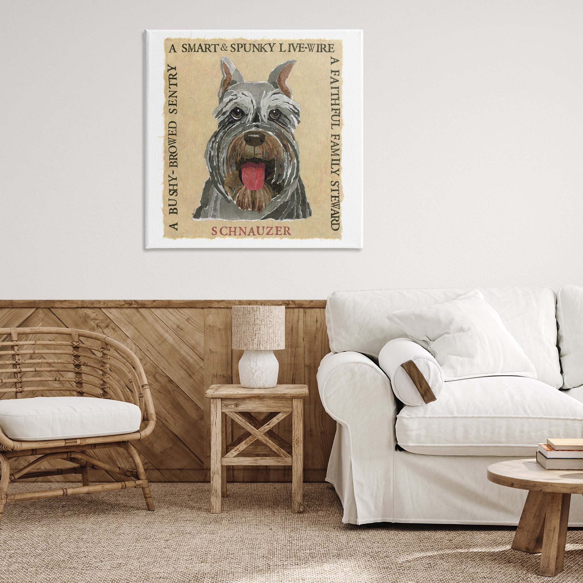 Stupell Industries Fun Schnauzer Pet Phrases Animals Painting Wrapped Canvas Art Print Wall Art, 36 x 36