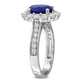 thumbnail image 5 of Created Forever Women's Created Blue Sapphire and Lab Grown Diamond Sterling Silver Halo Ring, 5 of 10