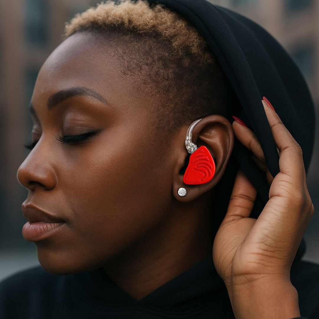 Jrumz XP02 True Wireless Bluetooth Earbuds with Mic, Charging Case, Red