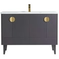 thumbnail image 2 of Venezian Collection - 48" Single Rock Gray Bathroom Vanity, - Brass Handles.&nbsp;, 2 of 9