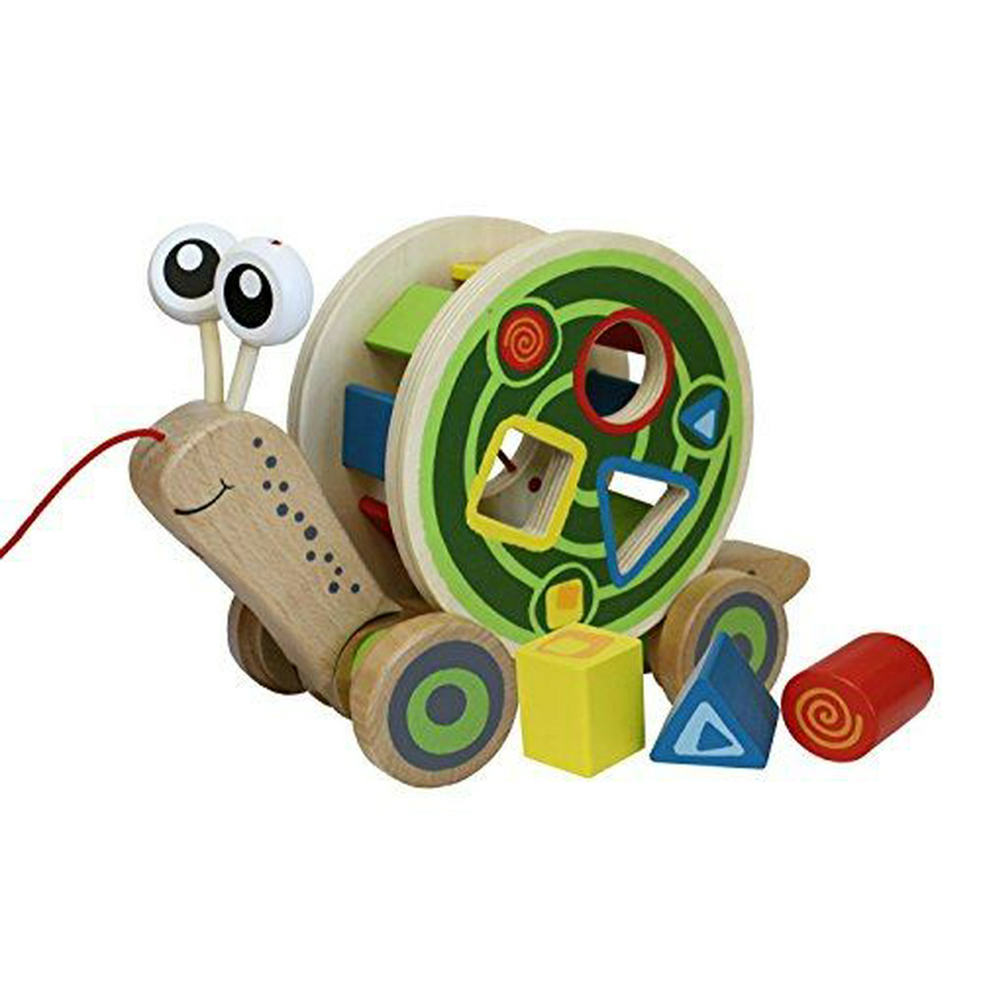 Hape Walk A Long Snail Toddler Wooden Pull Toy E0349 Walmart