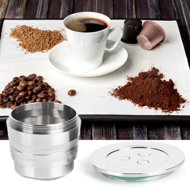 Kit de cápsulas de café, taza de cápsulas de café reutilizables de acero inoxidable, cápsula de café reutilizable, funcionalidad de alta precisión