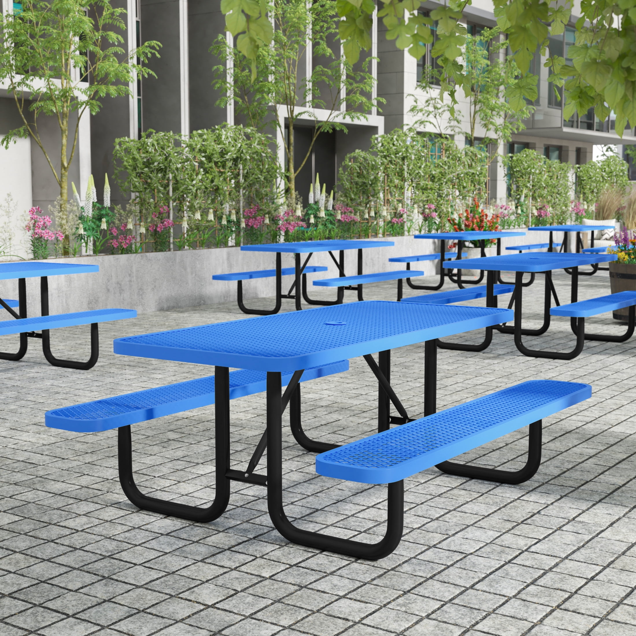 Flash Furniture Mantilla Outdoor Picnic Table 8' Rectangular in