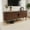 Walnut, variant on Black Fluted TV Stand with Oval Countertop, 58 Inch Sliding Door Media Console Fits 65 Inch TV for Living Room Bedroom