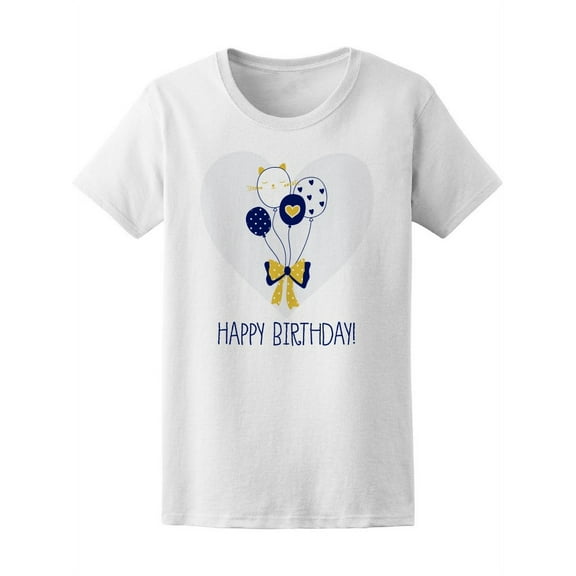 Happy Birthday Colorful Balloons T-Shirt Women -Image by Shutterstock, Female XX-Large