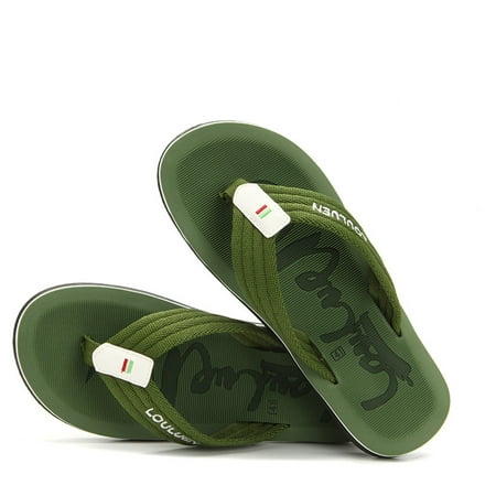 

Mens Flip Flops Leather Thong Sandals Arch Support Beach Slippers