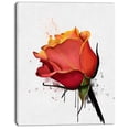 thumbnail image 2 of Croquis Aquarelle Rose Rouge Isolée - Impression sur Toile Florale, 2 of 3