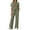 Army Green, variant on Enjoytime 2 Piece Sets for Women Casual Summer Outfits Crewneck Short Sleeve Matching Sweatsuit Wide Leg Pants Workout Lounge Set