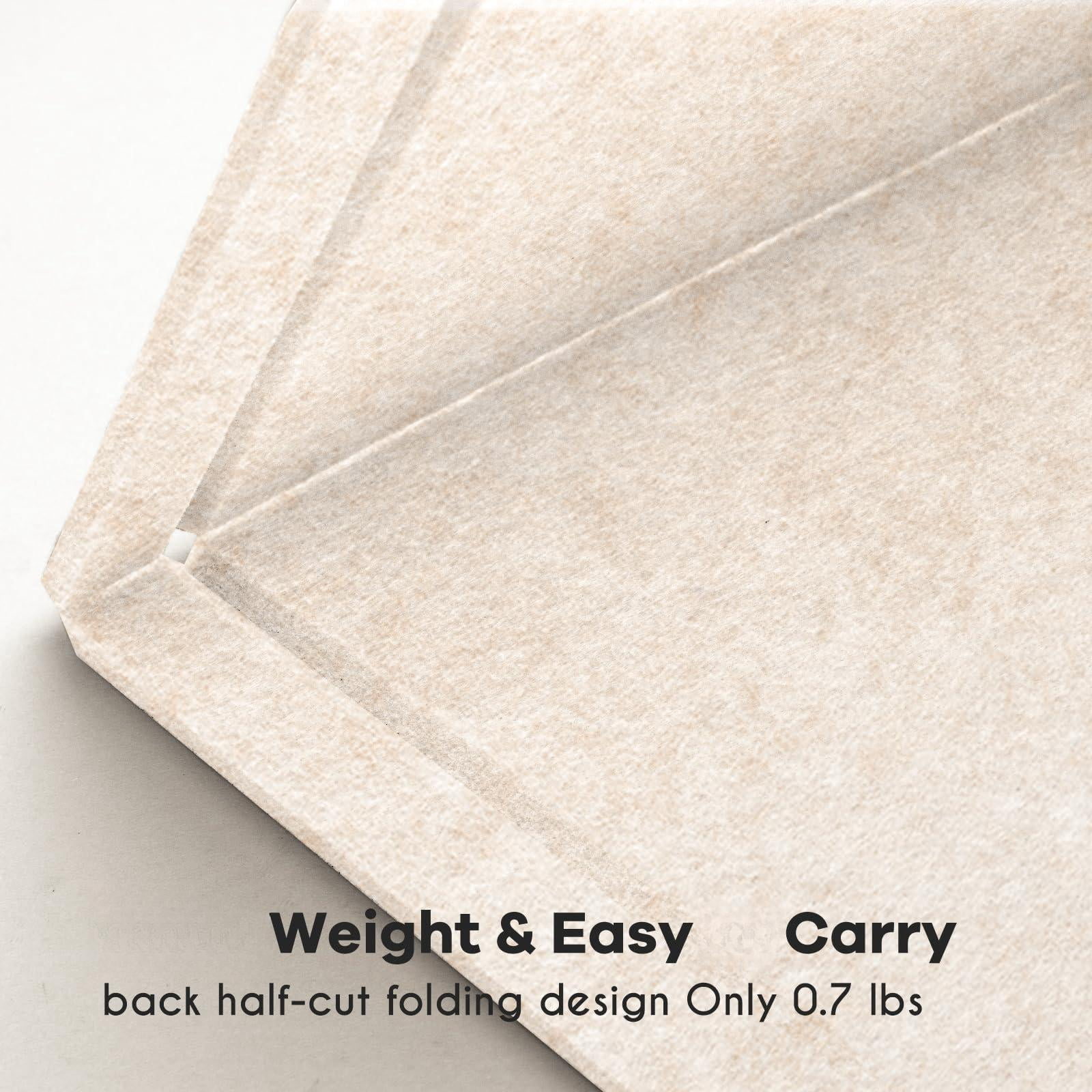 Bulletin Board  24 X 18 Inches Decorative Felt Pin Vision Cork Alternative For Wall Foldable Photo With 20 Pushpins - Oatmeal