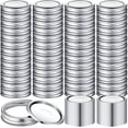 thumbnail image 1 of 100 Pieces Canning Jar Lids and Bands Set Split-type Lids with Silicone Seals Rings Leak Proof and Secure Canning Jar Caps (70mm, Silver, Bands + Lids), 1 of 7
